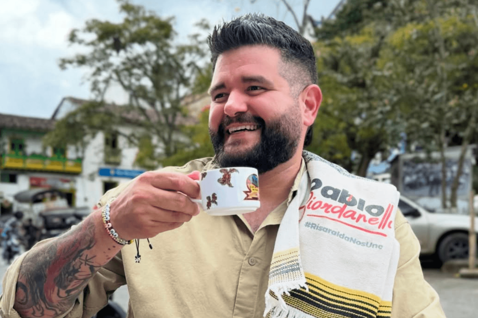 Pablo Giordanelli en un municipio cafetero de Risaralda